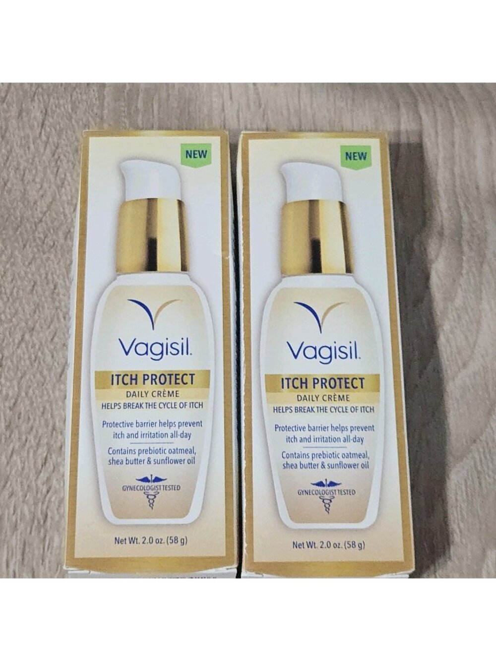 Vagisil Itch Protect Daily Creme With Prebiotic Oatmeal, 2.0 oz Lot Of 2